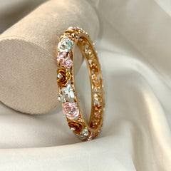 Handcrafted Rose Bloom Enamel Bangle