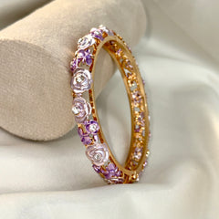 Handcrafted Rose Bloom Enamel Bangle