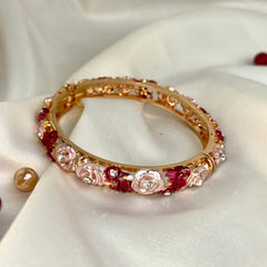 Handcrafted Rose Bloom Enamel Bangle