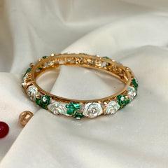 Handcrafted Rose Bloom Enamel Bangle