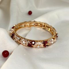 Handcrafted Rose Bloom Enamel Bangle