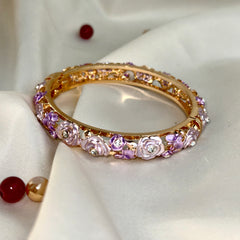 Handcrafted Rose Bloom Enamel Bangle