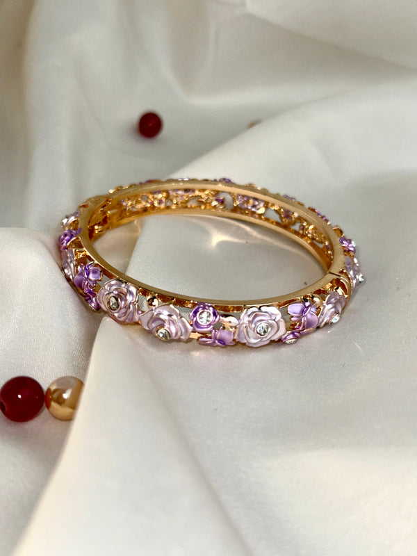 Handcrafted Rose Bloom Enamel Bangle