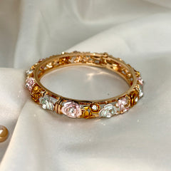 Handcrafted Rose Bloom Enamel Bangle