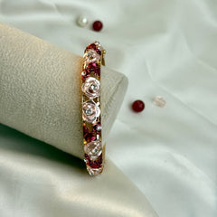 Handcrafted Rose Bloom Enamel Bangle