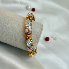 Handcrafted Rose Bloom Enamel Bangle