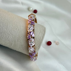Handcrafted Rose Bloom Enamel Bangle
