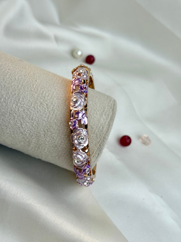 Handcrafted Rose Bloom Enamel Bangle