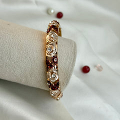 Handcrafted Rose Bloom Enamel Bangle
