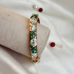 Handcrafted Rose Bloom Enamel Bangle