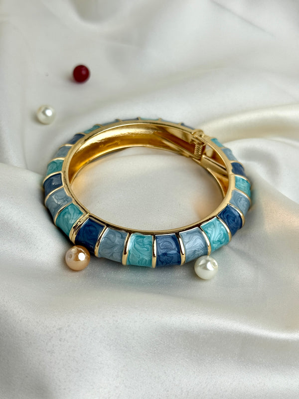 Handcrafted Colour-Block Enamel Bangle