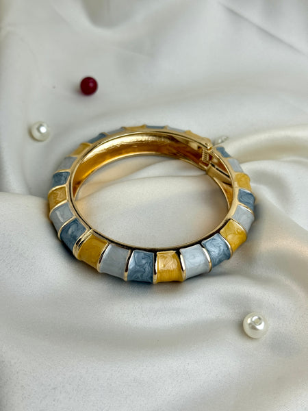Handcrafted Colour-Block Enamel Bangle
