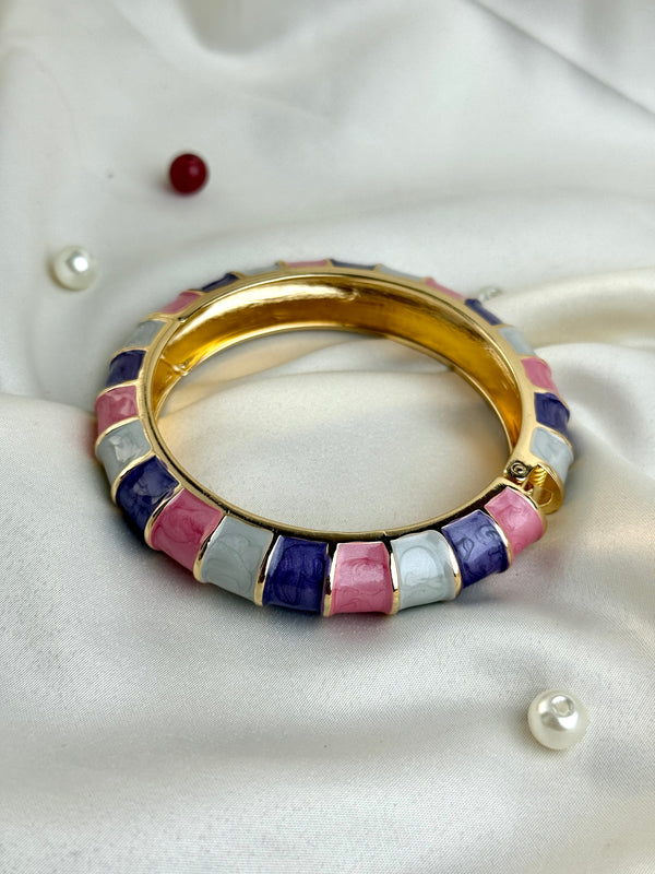 Handcrafted Colour-Block Enamel Bangle