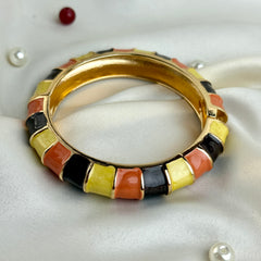 Handcrafted Colour-Block Enamel Bangle