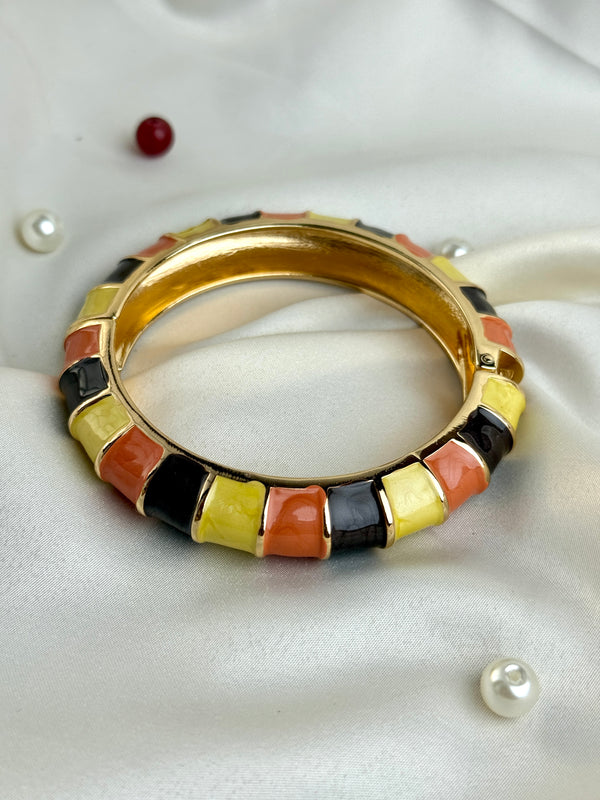 Handcrafted Colour-Block Enamel Bangle