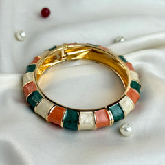 Handcrafted Colour-Block Enamel Bangle
