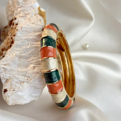 Handcrafted Colour-Block Enamel Bangle