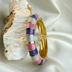 Handcrafted Colour-Block Enamel Bangle