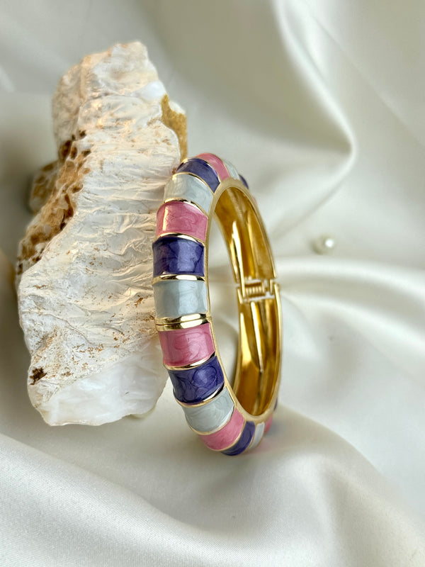 Handcrafted Colour-Block Enamel Bangle