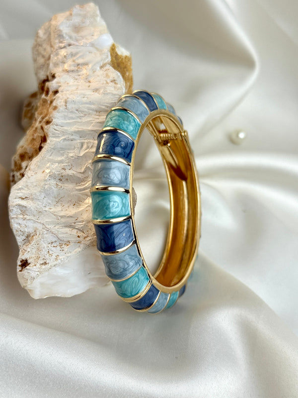 Handcrafted Colour-Block Enamel Bangle