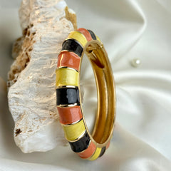 Handcrafted Colour-Block Enamel Bangle