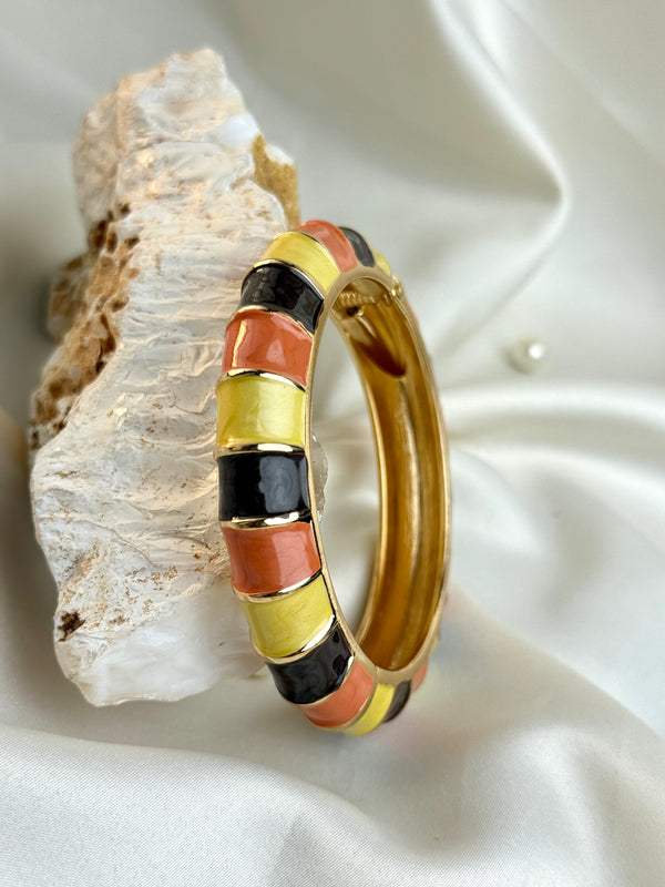 Handcrafted Colour-Block Enamel Bangle