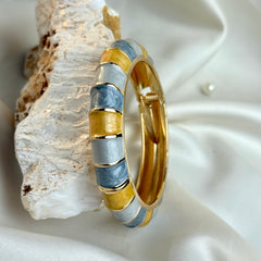 Handcrafted Colour-Block Enamel Bangle
