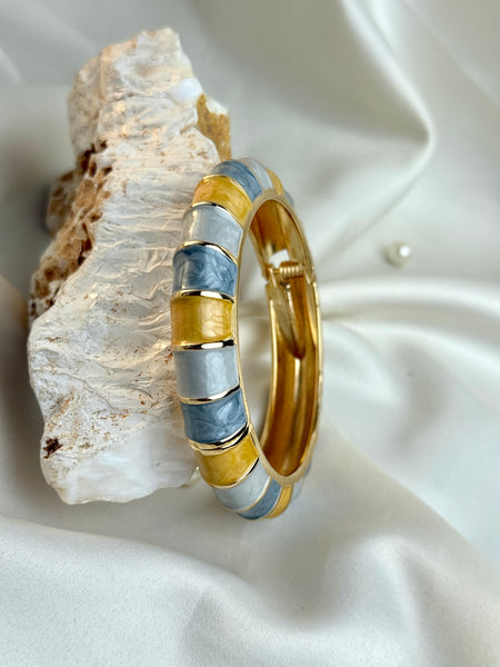 Handcrafted Colour-Block Enamel Bangle
