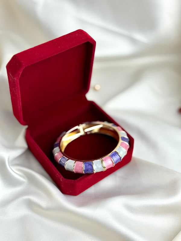 Handcrafted Colour-Block Enamel Bangle