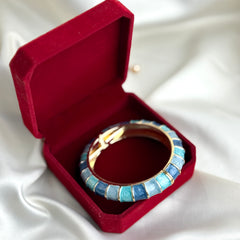 Handcrafted Colour-Block Enamel Bangle
