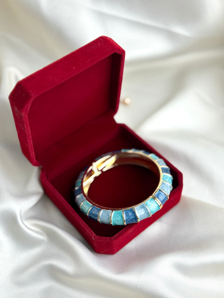Handcrafted Colour-Block Enamel Bangle