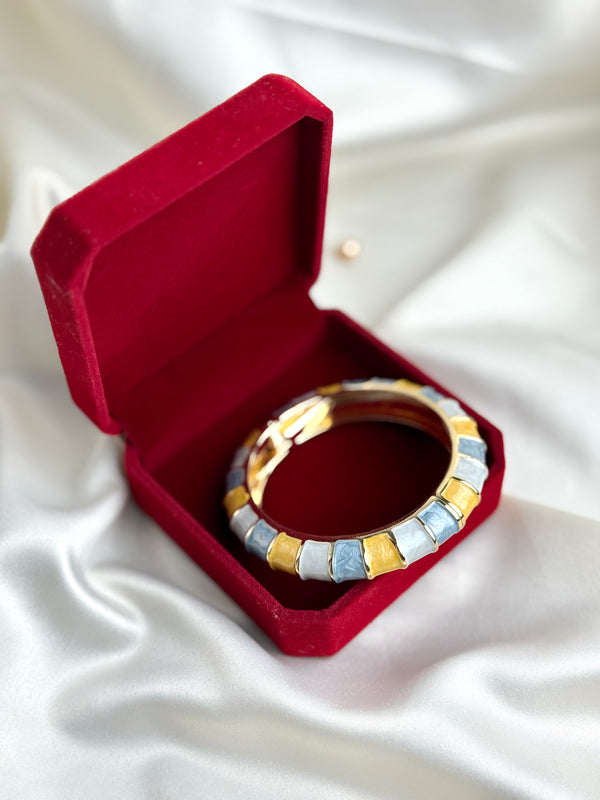 Handcrafted Colour-Block Enamel Bangle