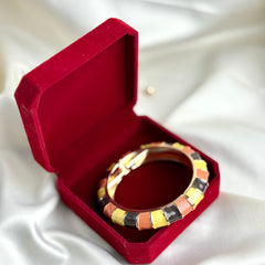 Handcrafted Colour-Block Enamel Bangle