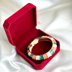 Handcrafted Colour-Block Enamel Bangle