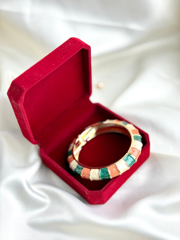 Handcrafted Colour-Block Enamel Bangle