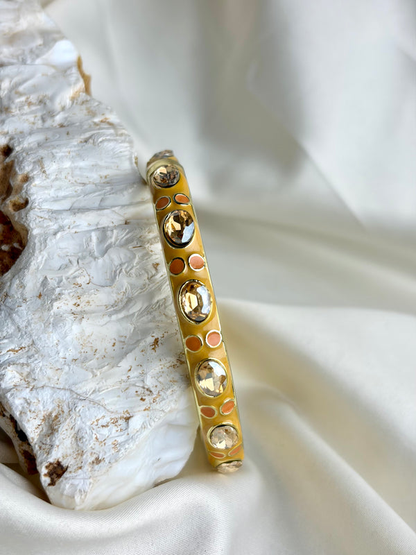 Handcrafted Jewelled Crystal Enamel Bangle