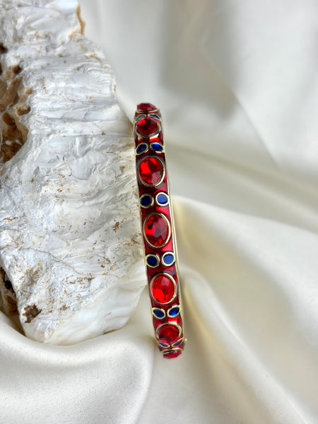 Handcrafted Jewelled Crystal Enamel Bangle