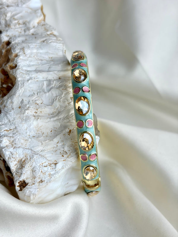 Handcrafted Jewelled Crystal Enamel Bangle