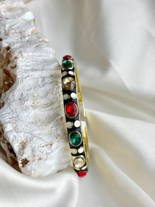 Handcrafted Jewelled Crystal Enamel Bangle