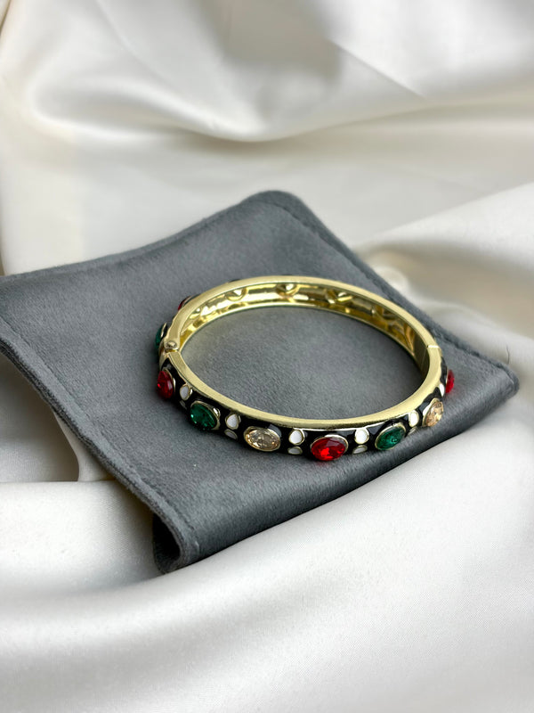 Handcrafted Jewelled Crystal Enamel Bangle