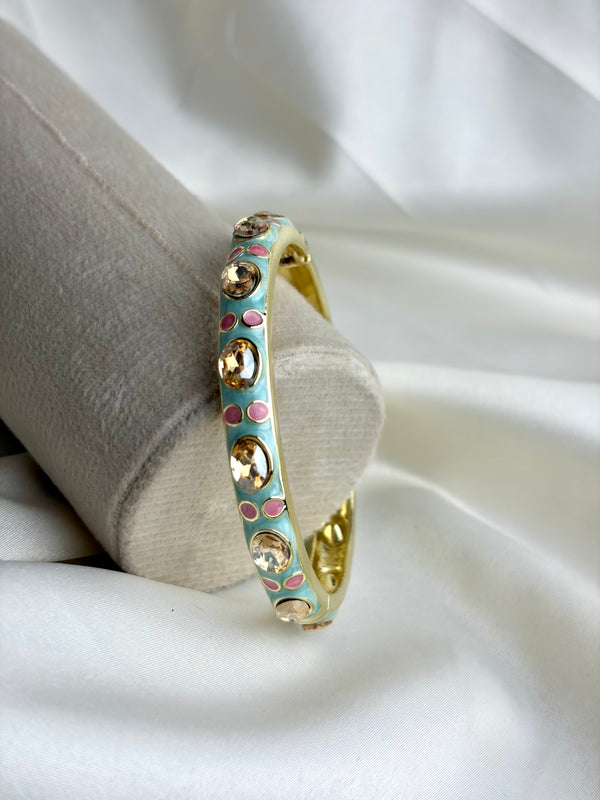 Handcrafted Jewelled Crystal Enamel Bangle