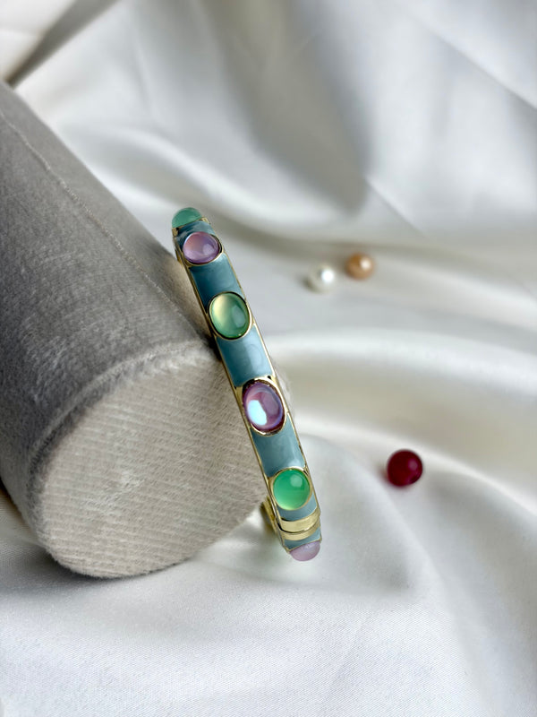 Handcrafted Cabochon Enamel Bangle