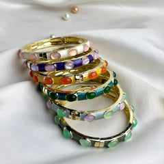 Handcrafted Cabochon Enamel Bangle