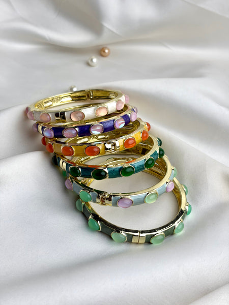 Handcrafted Cabochon Enamel Bangle