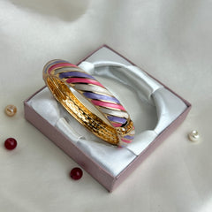 Handcrafted Pastel Enamel Twist Bangle