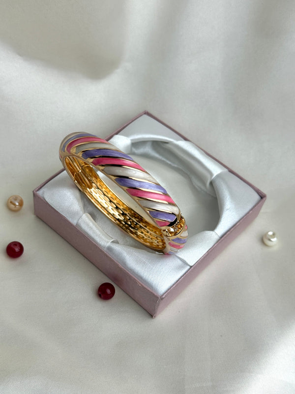 Handcrafted Pastel Enamel Twist Bangle