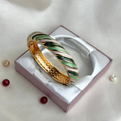 Handcrafted Pastel Enamel Twist Bangle