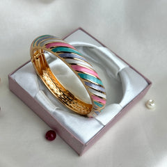 Handcrafted Pastel Enamel Twist Bangle