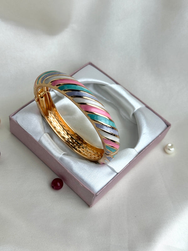 Handcrafted Pastel Enamel Twist Bangle