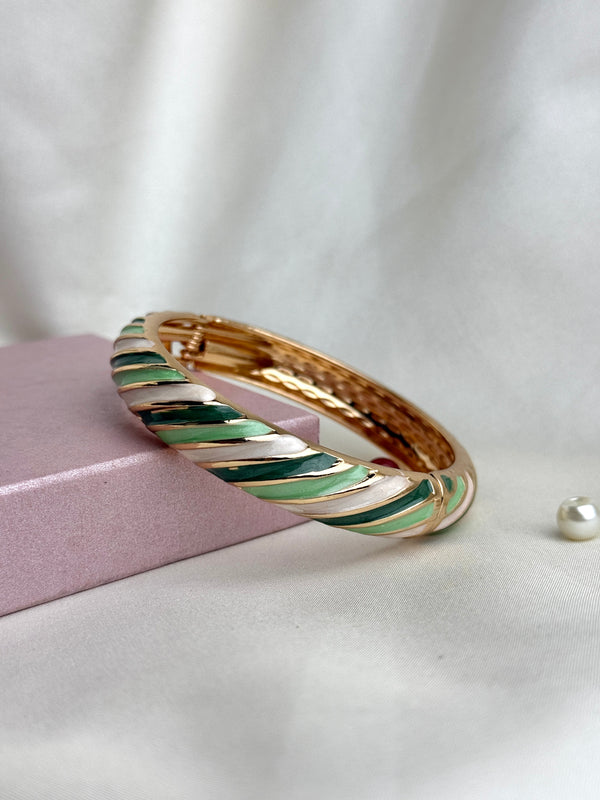 Handcrafted Pastel Enamel Twist Bangle
